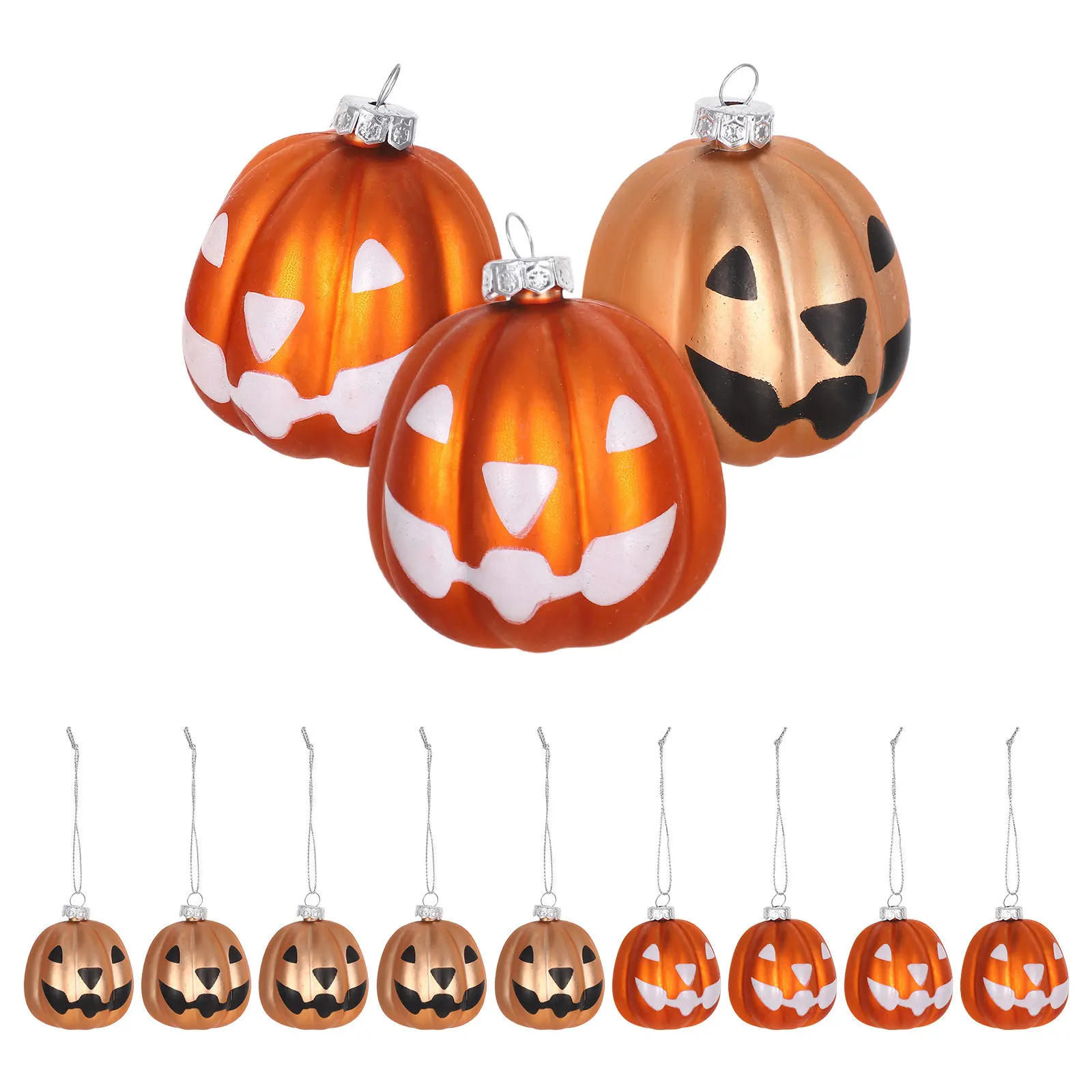 

Набор из 12 миниатюрных пластиковых подвесных шаров-тыкв для декора на Хэллоуин, для помещений и улицы, осенние праздничные украшения