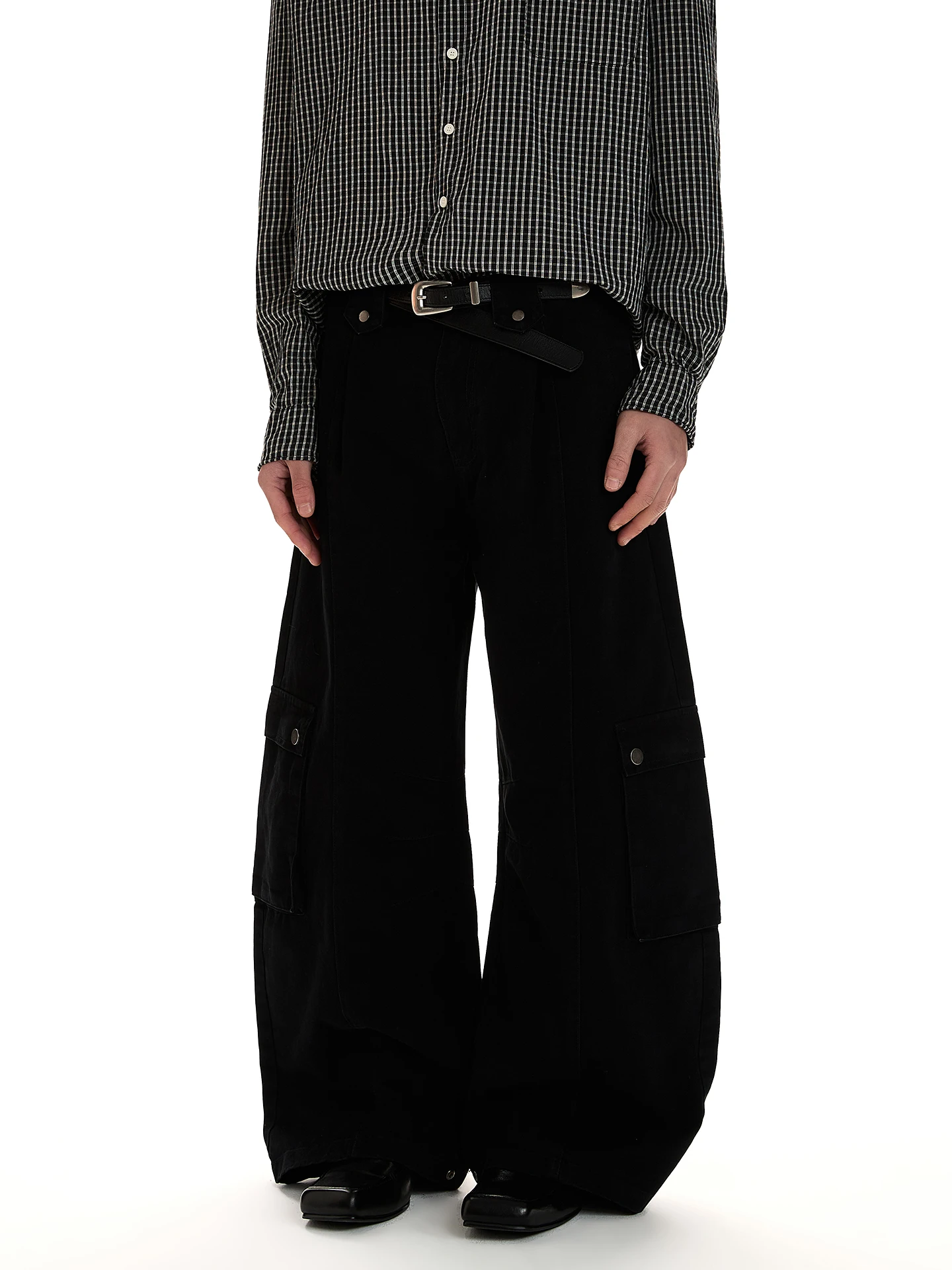 

a PUEE Retro Cleanfit A-Line Straight Leg Workwear Pants Unisex Loose Fit Knife Casual Trousers for All Seasons