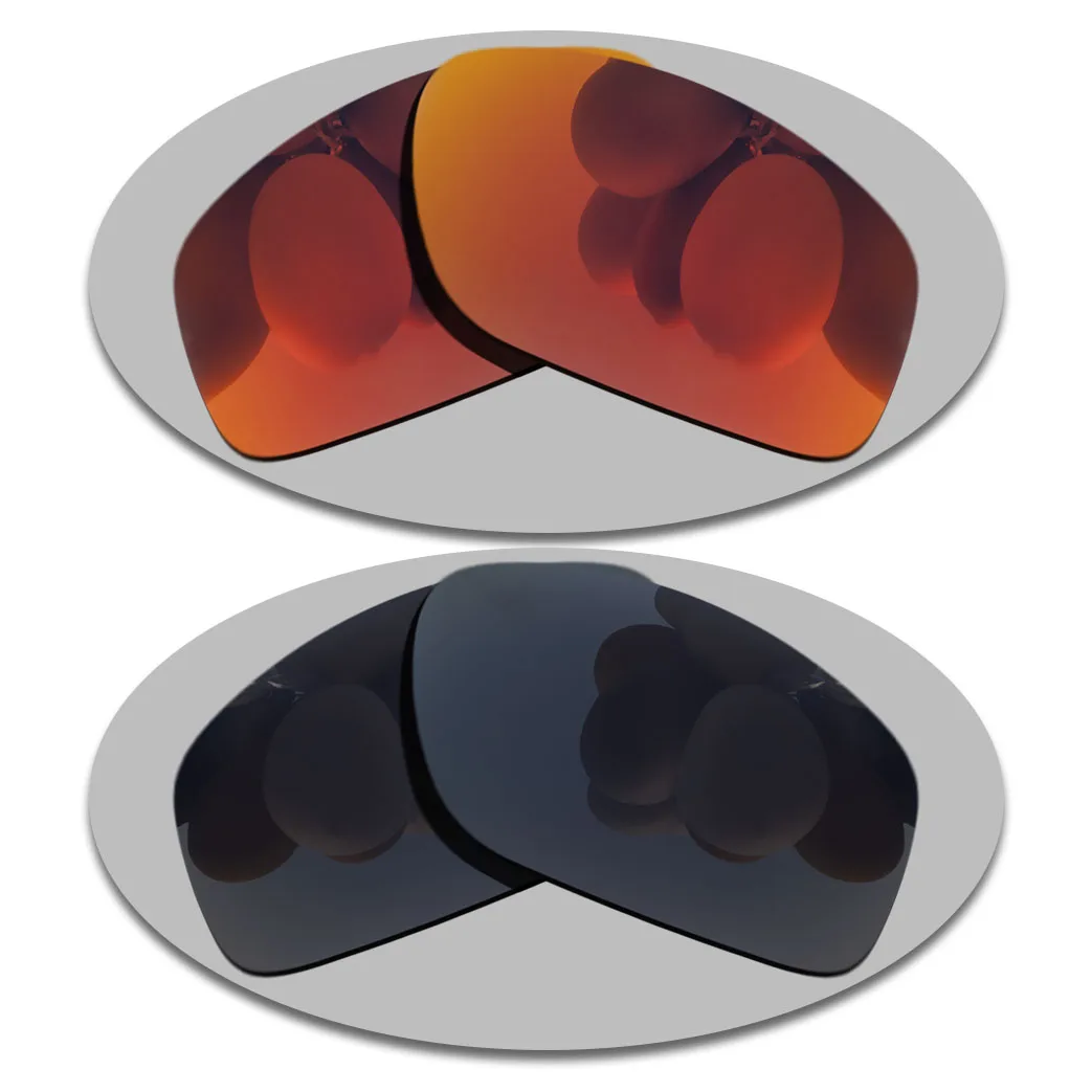 Fire Red&Grey Black Lenses Replacement For-Oakley Valve Polarized Sunglasses