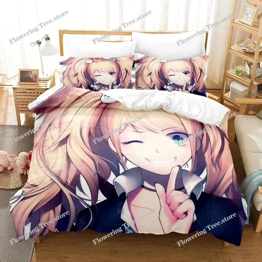 3D Anime Danganronpa Bedding Set,Duvet Cover Comforter Bed Set Quilt Cover Pillowcase,King Queen Twin Size Boys Girls Adults029