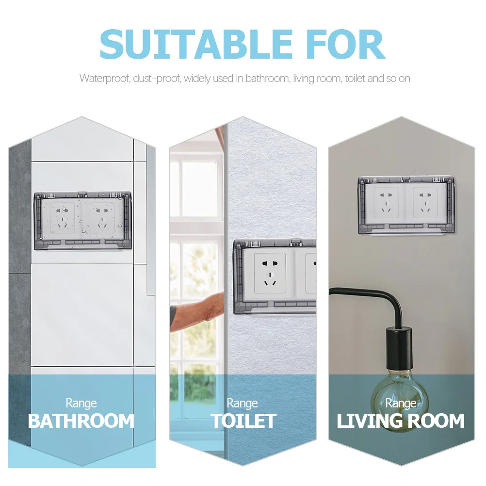 

2pcs Waterproof Covers Outdoor Plug Box Weatherproof Socket Shell Electrical Outlet Cover Reusable Wall Switch Socket Protector