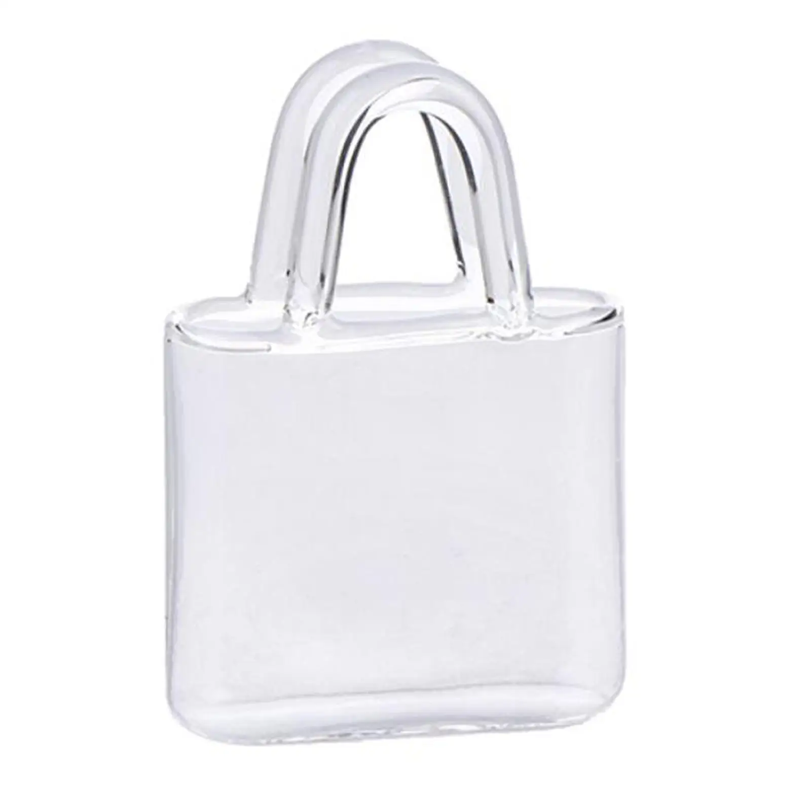 حقيبة يد صغيرة لبيت الدمى الزجاجي مزهرية شفافة ملحقات ديكور بيت الدمى لهدايا العطلات