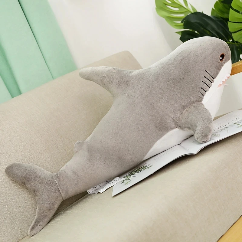 140cm Giant Shark Plush Toy Soft Stuffed Speelgoed Animal Reading Pillow for Birthday Gifts Cushion Doll Gift For Children
