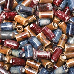 10pcs 17x9mm Mixed Ceramic Tube Beads For DIY Jewelry Handmade Charms Eearrings Bracelet Necklace Handicraft