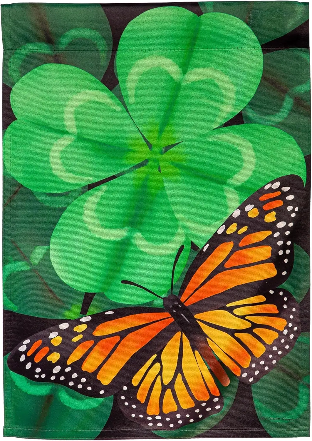Evergreen Flag Butterfly Clover St. Patricks Day Garden Flag 12x18 double sided | Small Garden Flags For Outside | St Patric EEZ