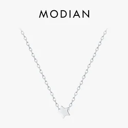 Modian nuova vendita semplice carino ciondolo stella fortunata collana per le donne in argento Sterling 925 piccola stella s gioielli in stile coreano