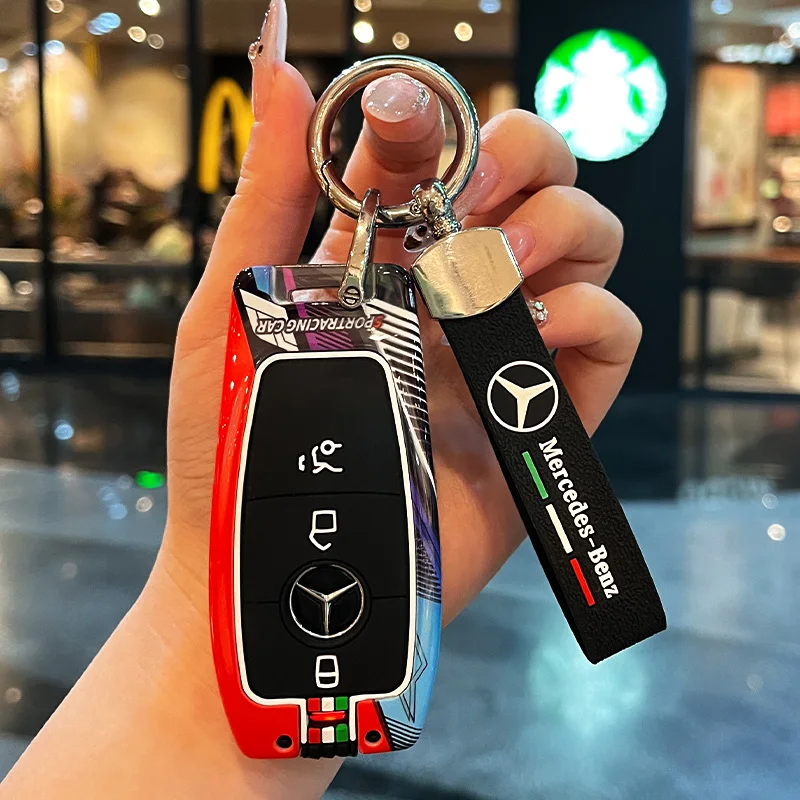 

tyle Car Key Case Cover For Mercedes Benz A C E S G Class W177 W205 W213 X167 W222 CLA GLE GLB GLS AMG Maybach