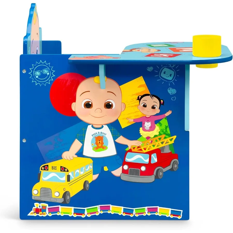 Silla de escritorio ajustable con contenedor de almacenamiento integrado para uso en el hogar, escuela y sala de juegos, diseño ecológico con Greenguard Gold C