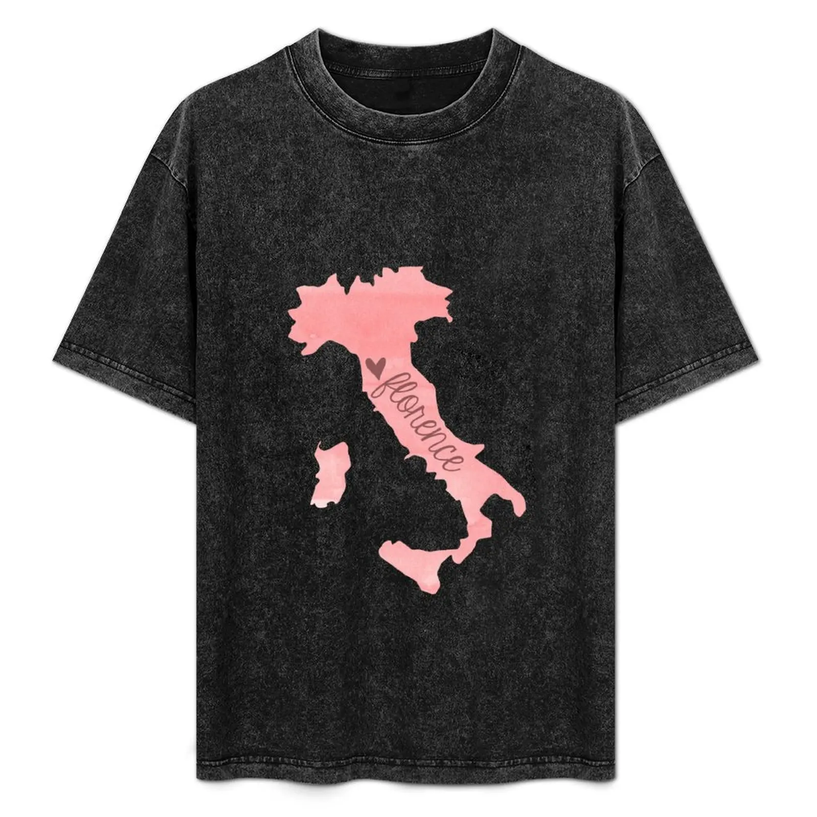

Pink Watercolor Florence Italy Sticker T-Shirt Sun Protective Outdoor Tee Top
