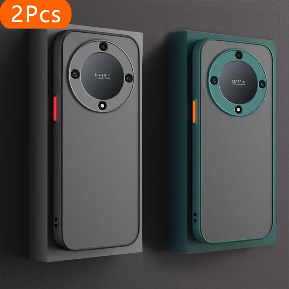 

2Pcs Shockproof Armor Matte Case For Honor Magic6 Lite 6Lite Light 5G Soft TPU Bumper Clear Hard PC Back Cover Capas Honer Magic