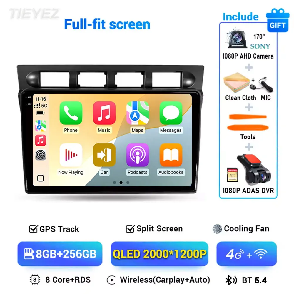 Android 15 Carplay Auto Multimedia Voor Kia Morning Picanto 2004-2007 2 K Radio Stereo WIFI GPS Navigatie WIFI 4G BT DSP DVD