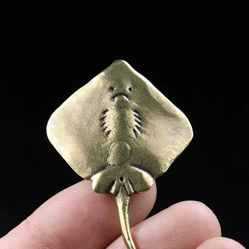 Miniature Statue of Devil Fish, Brass Tea Pet, Sea Animal Ornament, Lucky Home Decorations Accessories,Tea Set, Craft Home Decor