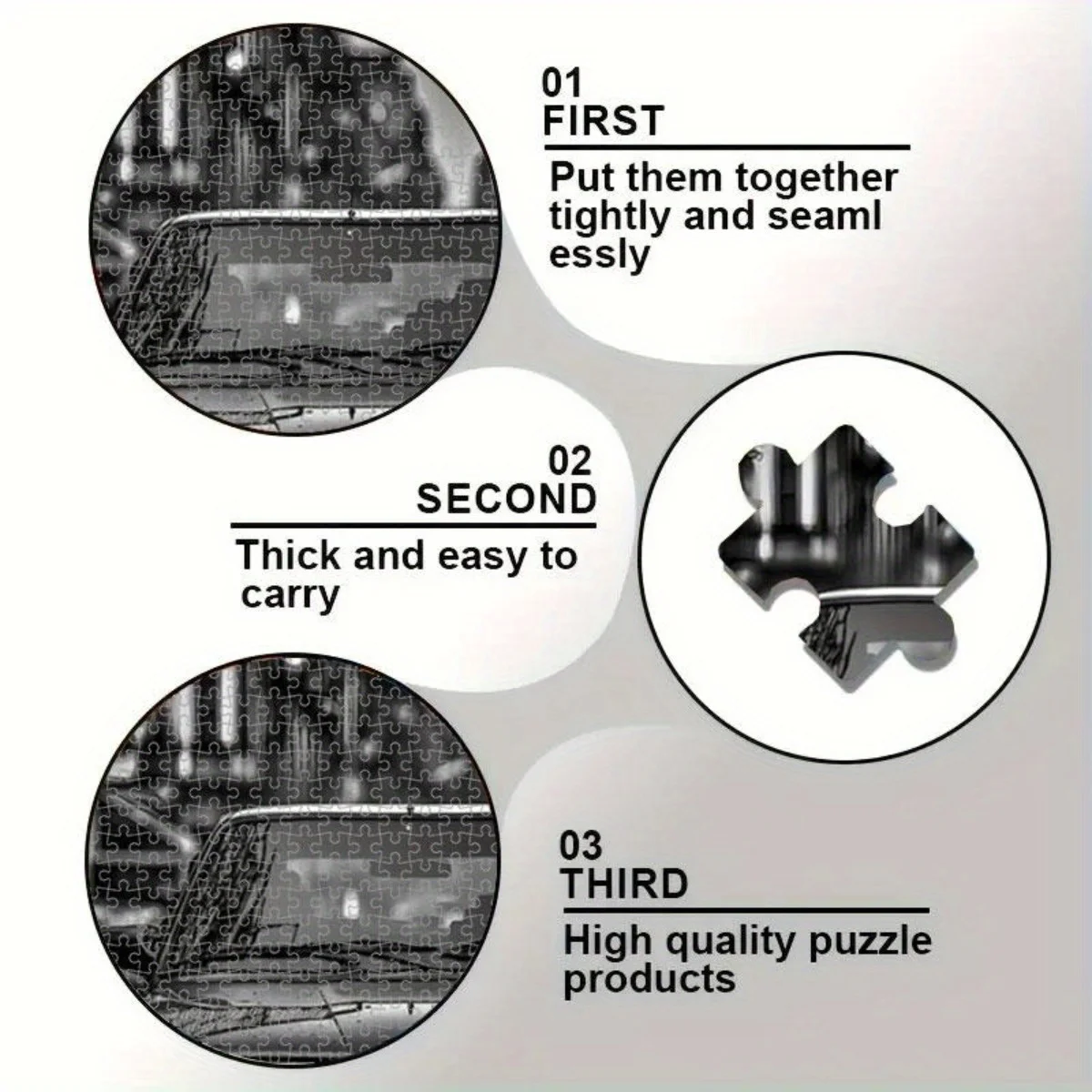 ตัวต่อรถแข่งย้อนยุค 1000 ชิ้น - ตัวต่อ DIY สำหรับผู้ใหญ่แบบไร้กรอบ, งานศิลปะติดผนังรถขาวดำคุณภาพสูง, สำหรับผู้ที่ชื่นชอบรถคลาสสิก