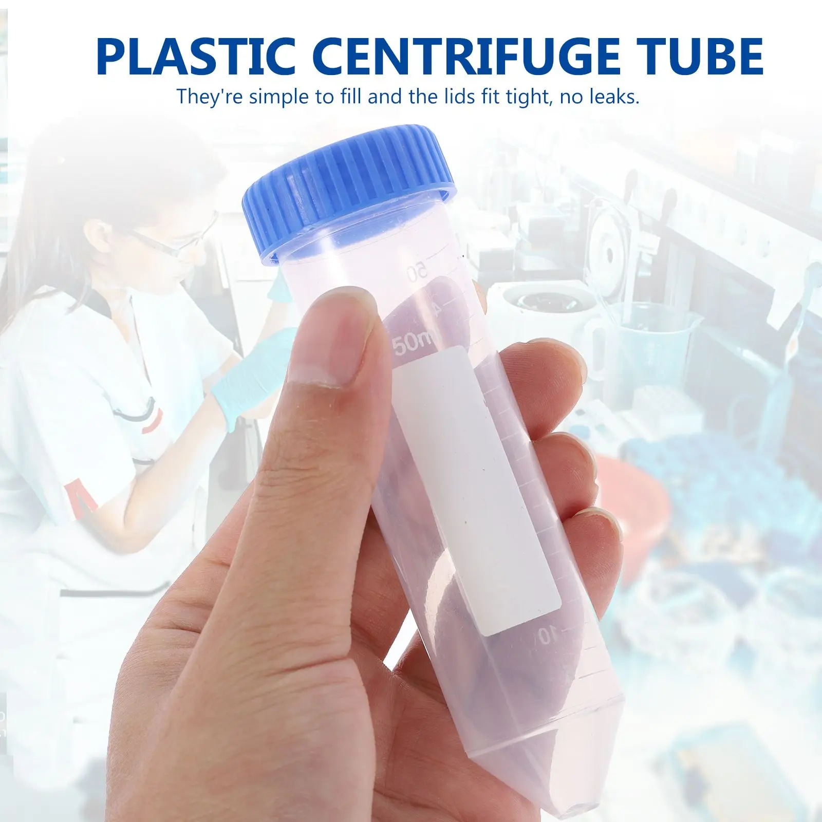 25 PCS Tube Conical Graduated Tubes 50ml Laboratory Supplies Container Test