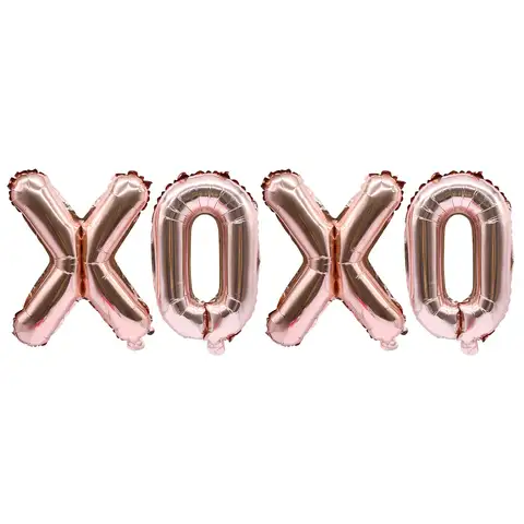 16 인치 로즈 골드 Xoxo 편지 풍선 발렌타인 데이 장식 사랑 호일 풍선 웨딩 파티 장식 헬륨 풍선