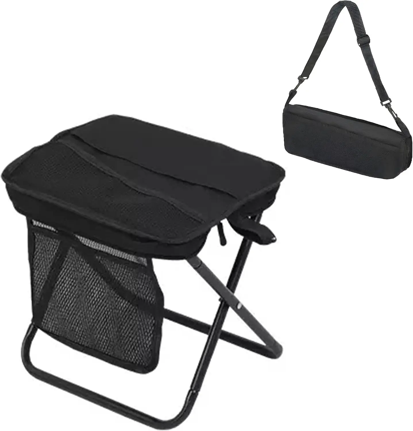 

Складной табурет-рюкзак — портативный карманный стул, сверхлегкий для пеших прогулок, рыбалки, кемпинга (черный)