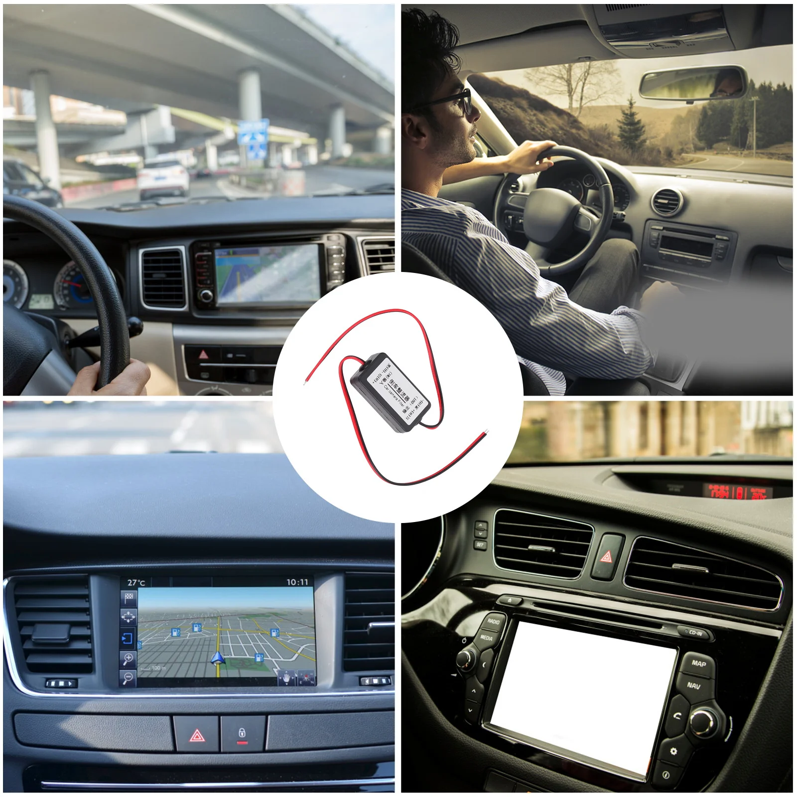 

Car Power Relay Capacitor 12V Dc Stabilized Filter Rectifier For Auto Backup Camera No Black Screen Reverse Vehicle Rear