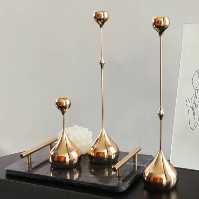 ABKI-Elegant Metal Candle Holders Set For Home Dining Table Decoration Romantic Art Candlestick For Wedding Photography image 5