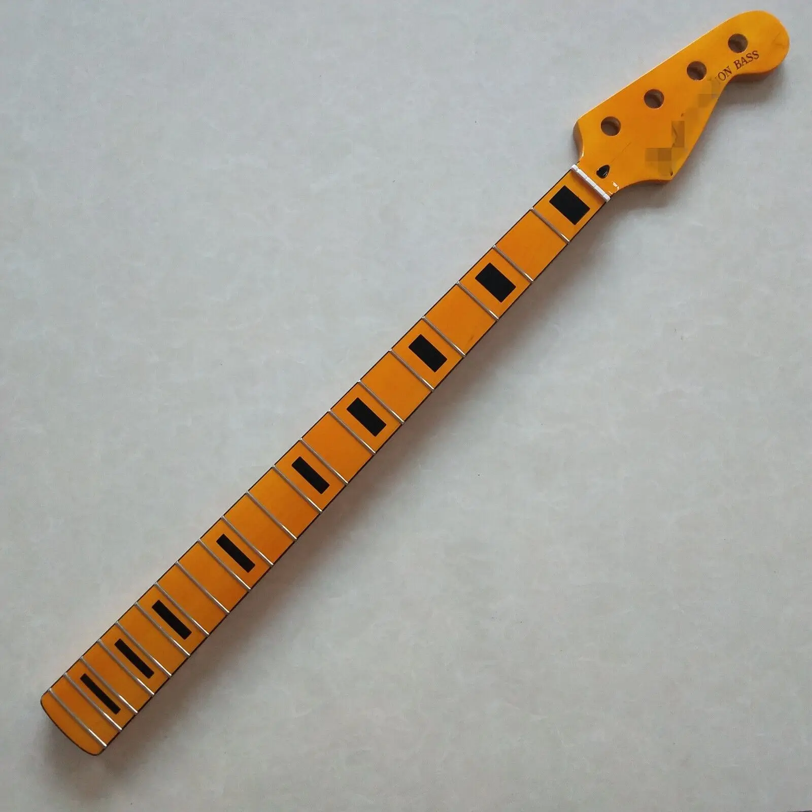 Gloss Yellow P bass guitar neck parts 20 fret 34inch Maple Fretboard Block Inlay