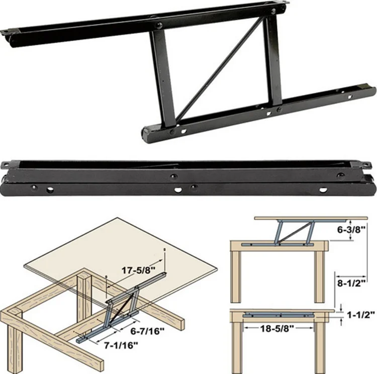 

1pcFolding Spring Tea Table Hinge Furniture Bracket Lifting Roof Mechanism Hardware Standing Desk Frame Lifting Shelf