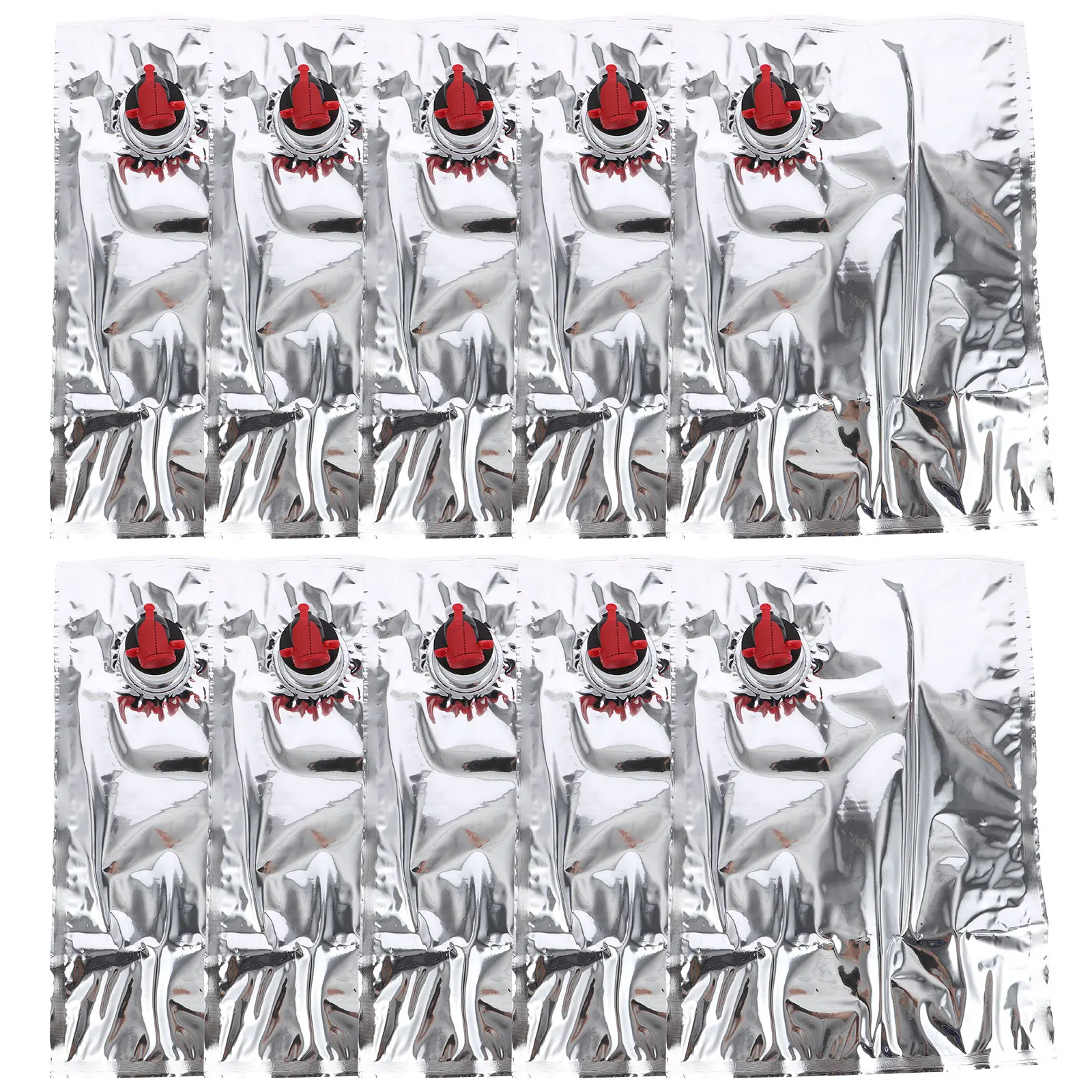

10 Pcs 3L Bags Butterflies Valves Portable Red Packaging Travel Dispenser Storage Pouches PE Safe Lightweight