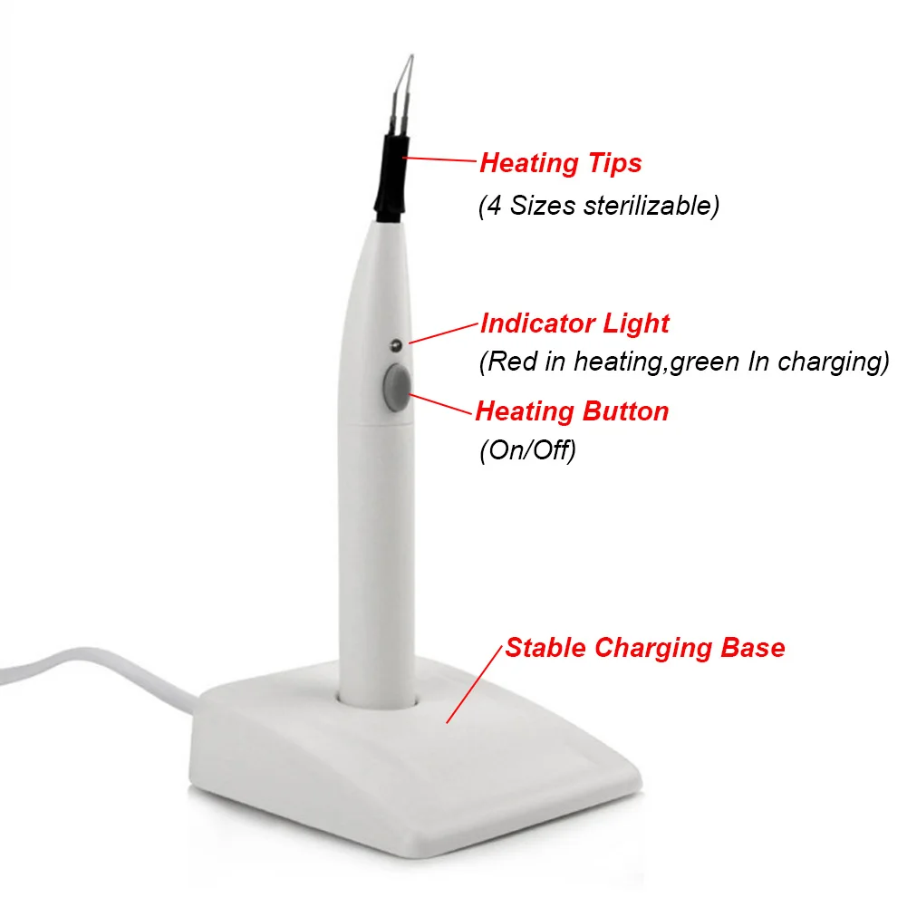 8 Heating Tips Dental Endo Gutta Cutter Wireless Tooth Gum Breaker Equipment Oral Hygiene Root Canal Therapy Cutta Percha Heater