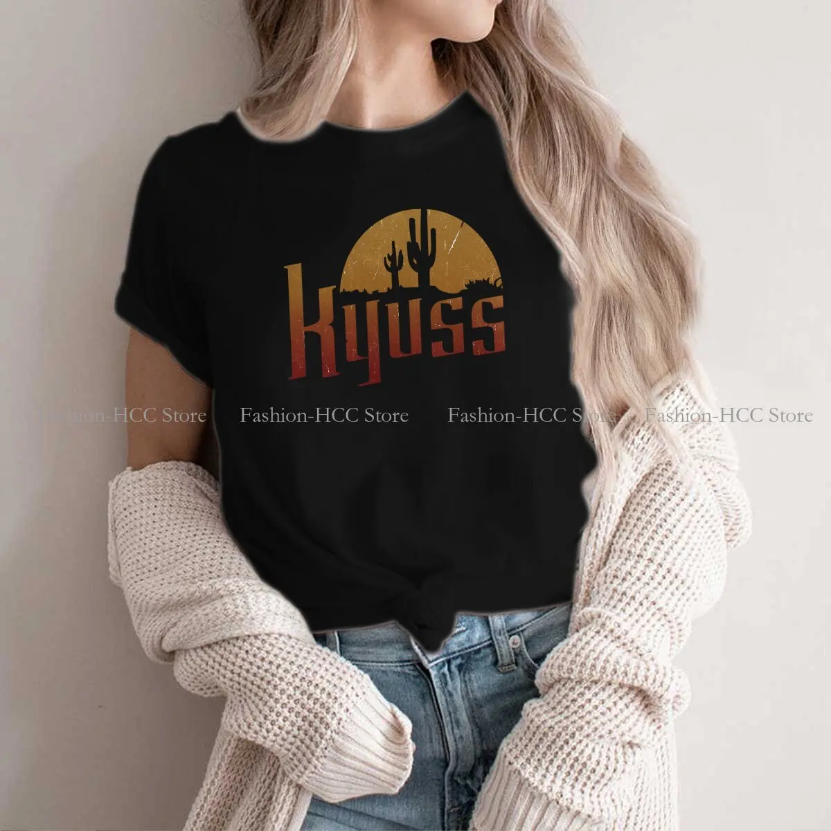 Heavy Metal Polyester TShirt for Women Kyuss Basic Summer Sweatshirts T Shirt High Quality Trendy