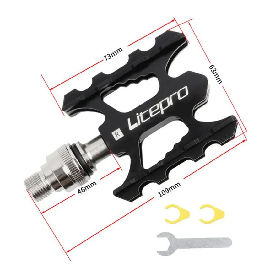 Litepro K3 Folding Bike Pedal Sealed Bearing for Brompton Fnhon Aluminum Alloy Non-slip MTB Road BMX Universal Bicycle Pedals