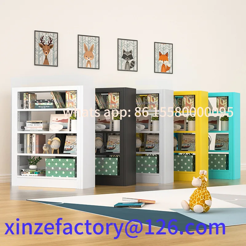 Customizable Home Steel Children's Bookshelf Small Storage