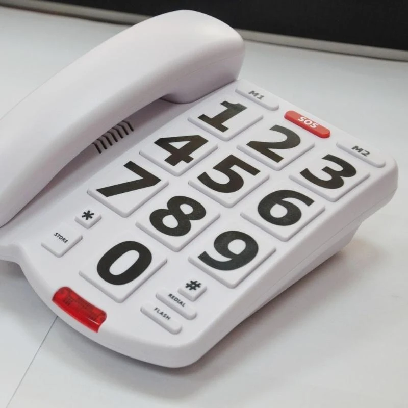 E65C Corded Phones Landline Home Phone Landline Phones Big Button Landline Telephone for Office Hotel Home Bathroom