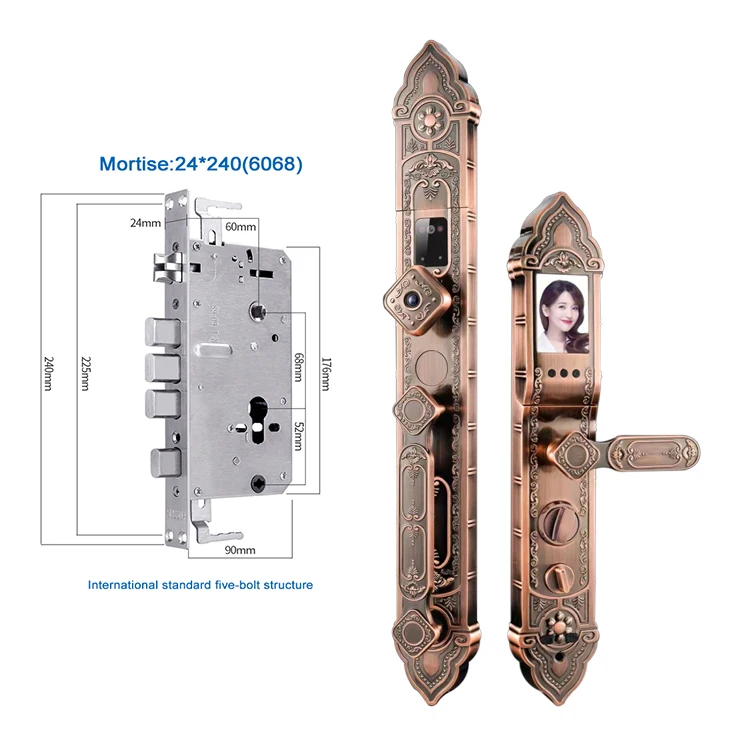 House 3d Face Recognition Security Electronic Wifi Gate Digital Smart Fingerprint Lock Home Locks & Keyfor Front Metal Main Door