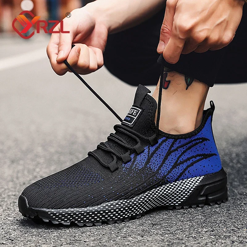 

YRZL Men Fashion Sport Shoes Lightweight Sneakers Breathable Mesh Comfortable Running Shoes Athletic Jogging Tennis Men