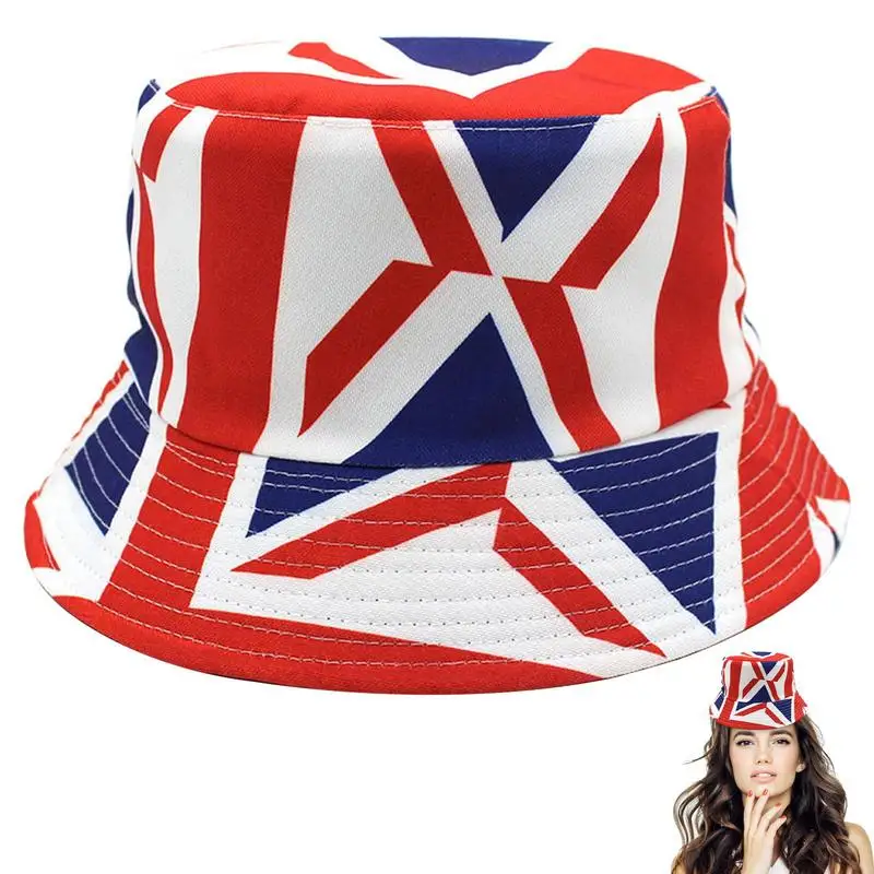 Union Jack Flag Beach Bucket Hat Fashion Sun Hat Packable Lightweight Sun Hat Foldable Beach Hat For Sun Protection Soccer