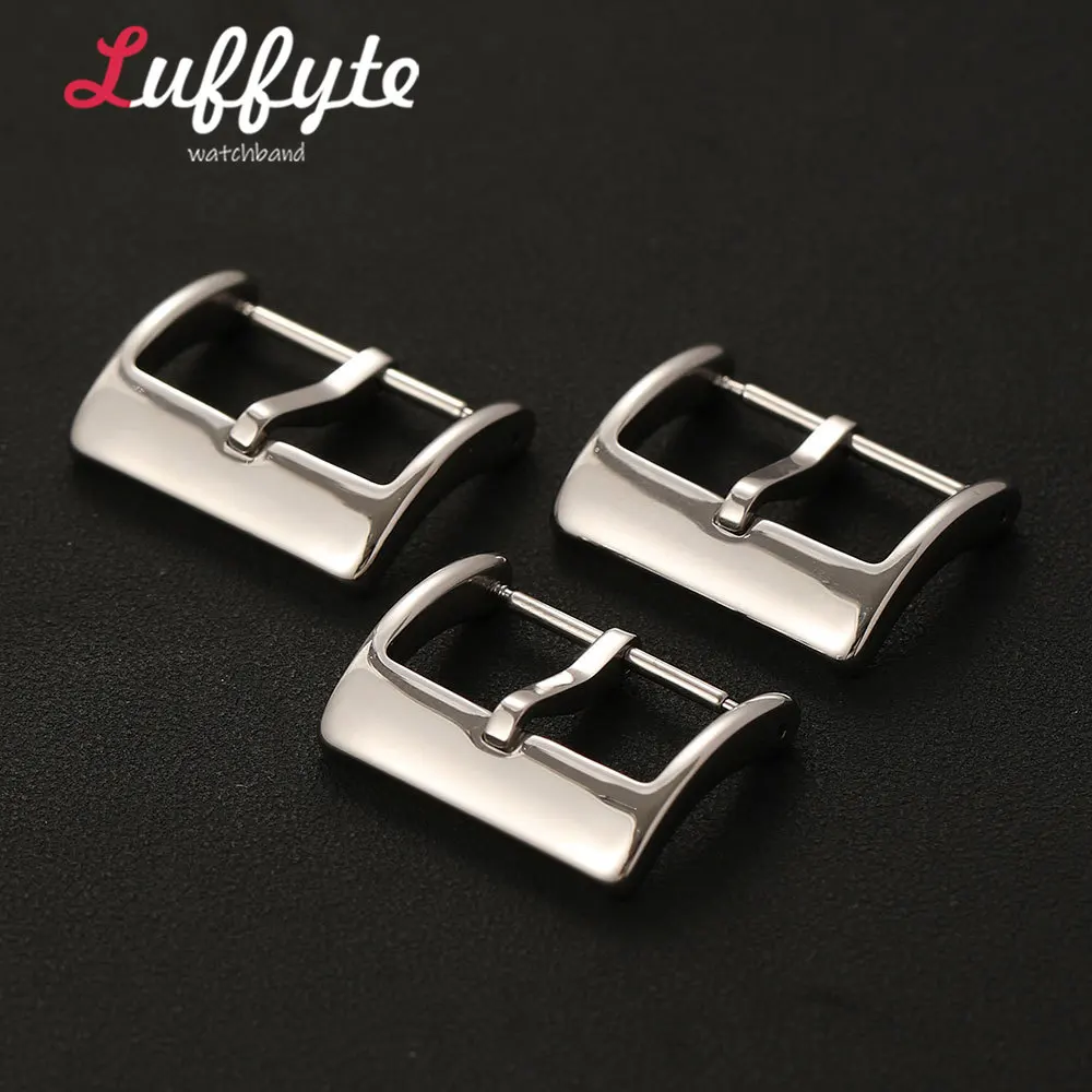 16mm 18mm 20mm 22mm Watch Band Accessory Metal Tang Buckle Strap Stainless Steel Polished Silvery Watch Buckles view 5