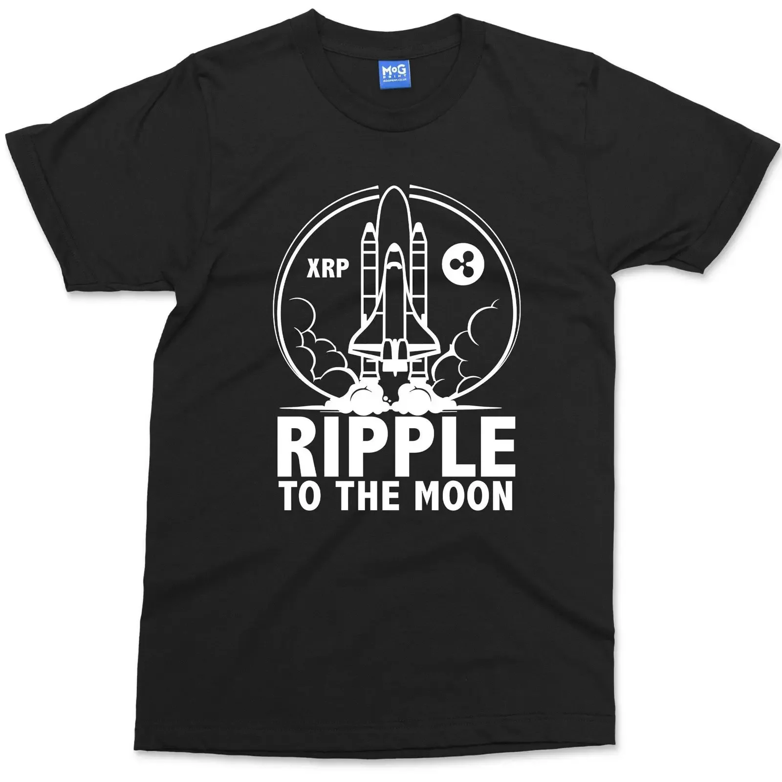 Ripple to the Moon Logo T shirt XRP Cryptocurrency Digital Payment Protocol Traders Investors Trading Trade  vintage Washed