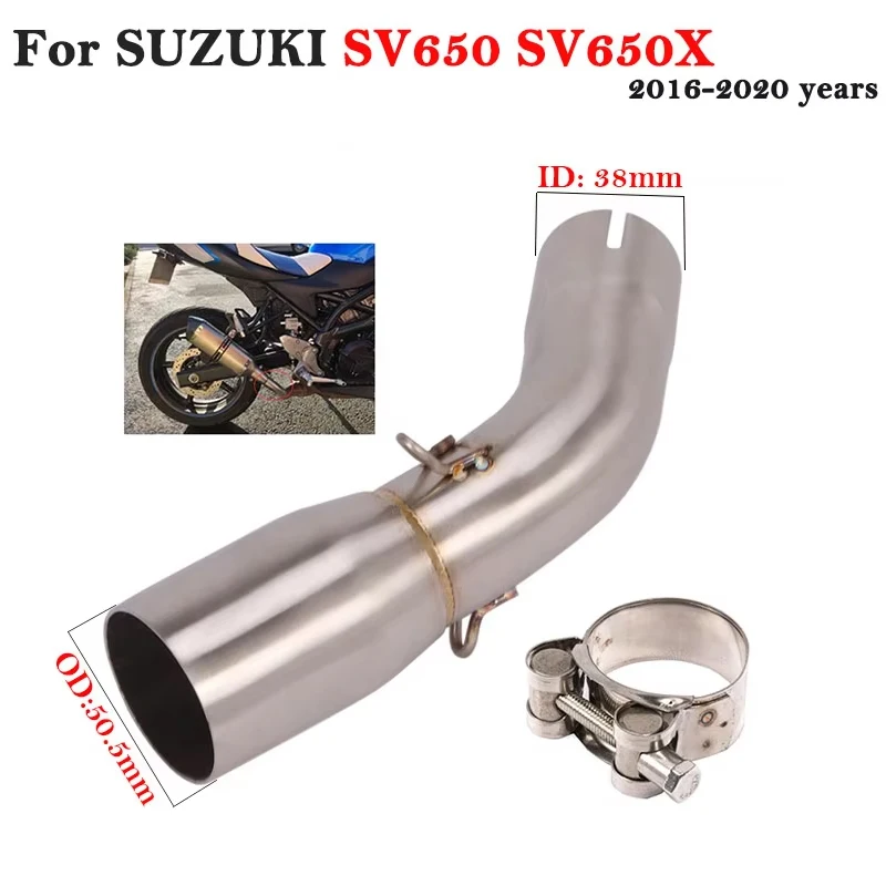 

Slip On For SUZUKI SV650 SV650X 2016 - 2020 2021 Motorcycle Middle Link Pipe Connection 51mm Exhaust Muffler Escape