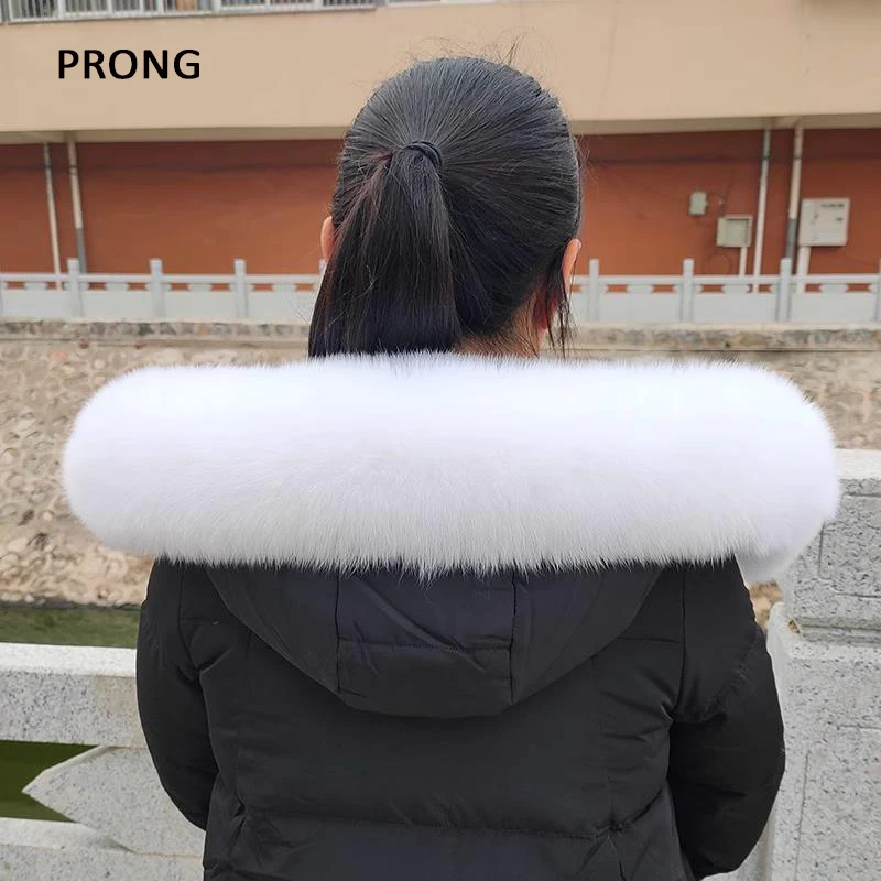 Detachable Fur Collar For Coat Hood Fur Trims Real Fox Fur Scarf Shawl Women Winter Warm Large Fur Collar Fluffy Fur Wraps Shawl