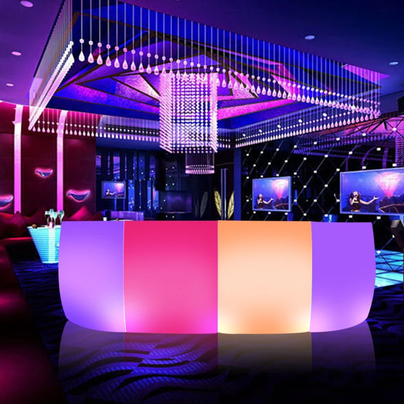 Custom, outdoor illuminated portable modern led furniture plastic bar event table indoor led pretty light up bar counter