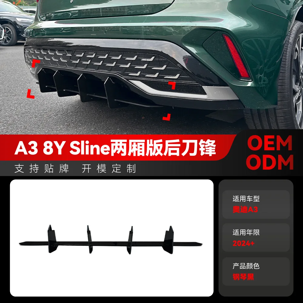 

Suitable for 2024+ Audi A3 8Y SLINE Hatchback version rear lip tail lip Rear blade spoiler cross-border modification parts