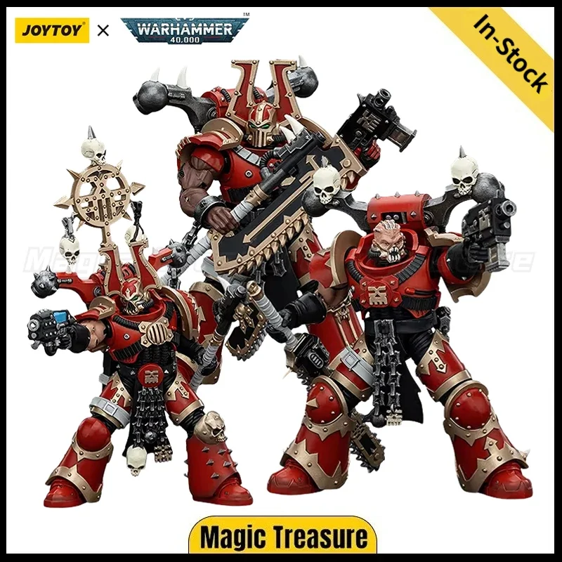 

JOYTOY Warhammer 40K 1/18 Action Figure World Eaters Khorne Berzerker 3PCS Anime Toys Model in Stock