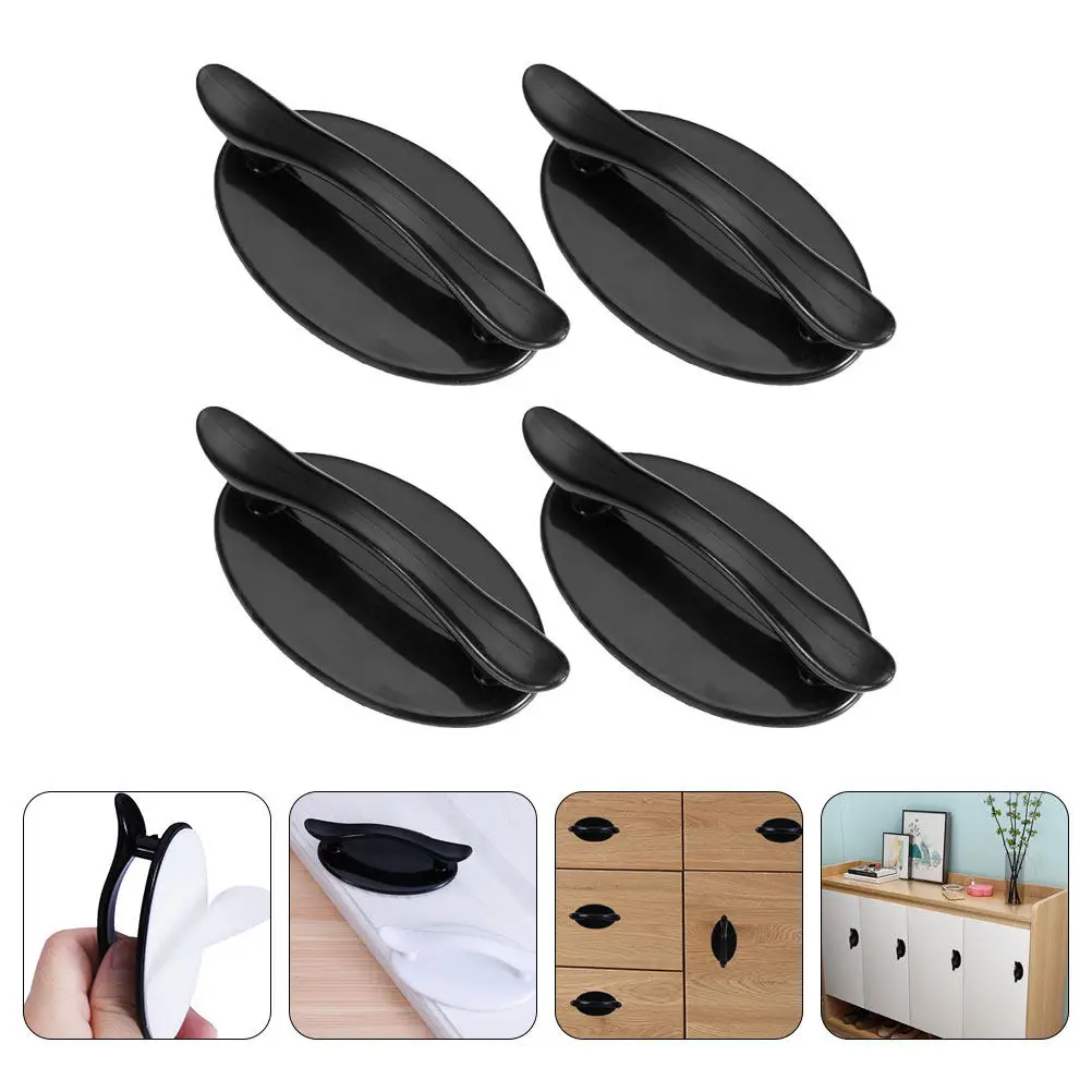 

Самоклеящиеся ручки для ящиков, 4 шт., из высококачественного АБС-пластика, с прочным креплением, без необходимости сверления, для шкафов, комодов, гардеробов, кухонь