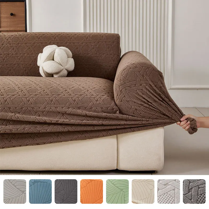 Stretch Couch Covers Protect for 3 Cushion Sofa, 1-Piece Spandex Non Slip Jacquard Fabric Sofa Slipcover,Pet Dog Cat Proof