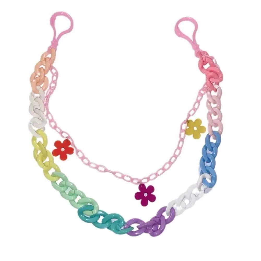 

Fashion Punk Rock Pendant Pant Chain Rainbow Resin Big Ring Waist Chain HipHop Y2K Waist Key Chain for Men Women