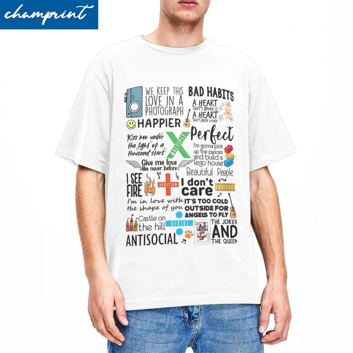 Men Women Ed Sheerans Songbook T Shirts 100% Cotton Clothing Hipster Short Sleeve Round Collar Tee Shirt Unique T-Shirt