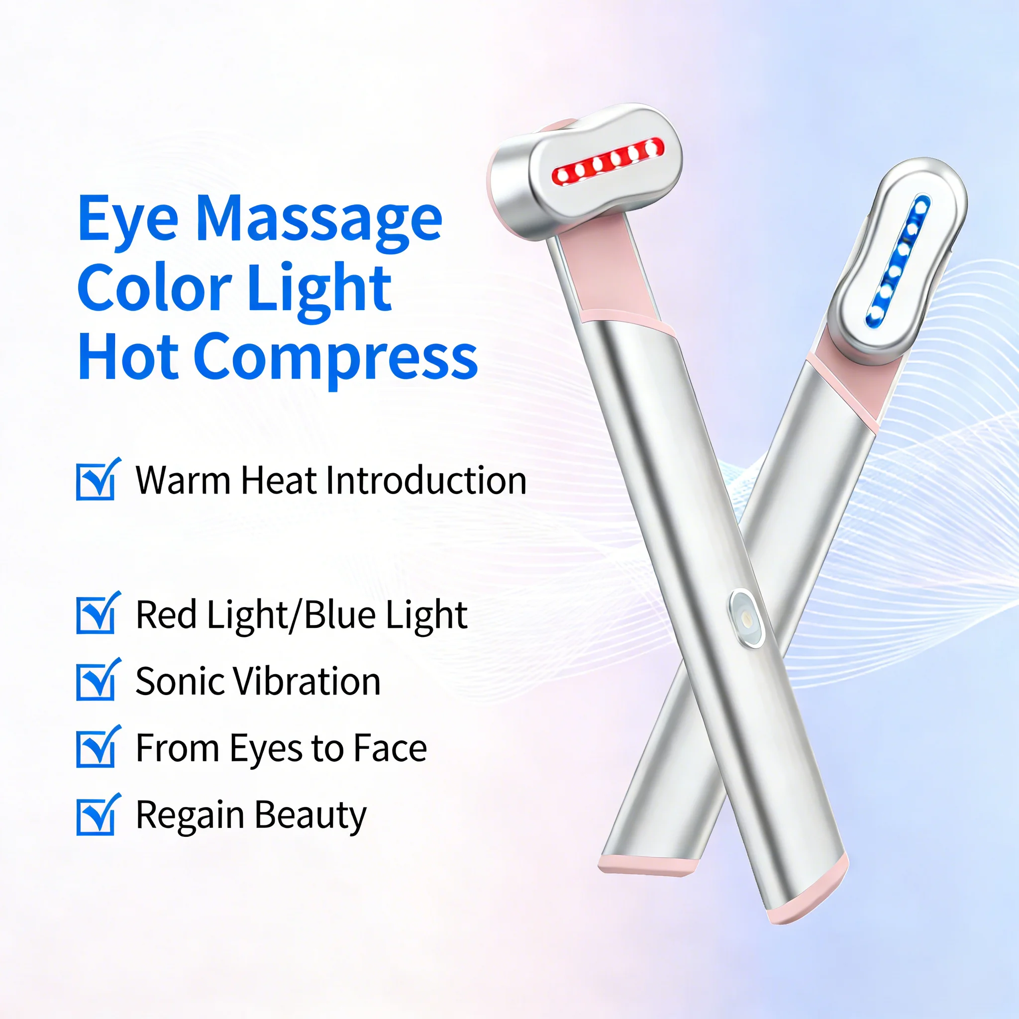Masseur pour le lifting des yeux 4 en 1, appareil facial à micro-courant EMS, compresse chaude pour le lifting du visage, yeux éclatants, soin anti-rides de la peau