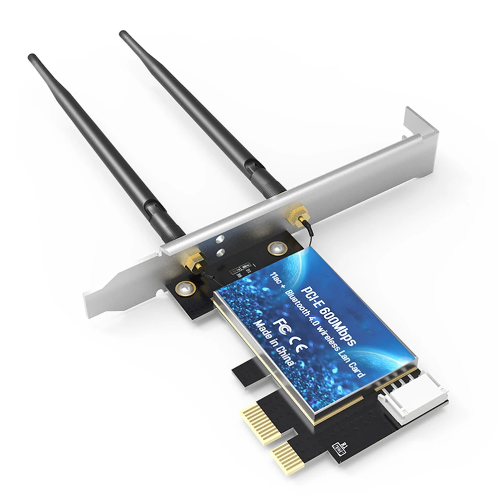 

2.4G/5GHz 600Mbps WIFI PCI Express Network Card Wireless Bluetooth-Compatible PCI-E LAN Card 802.11 ac/b/g/n Adapter