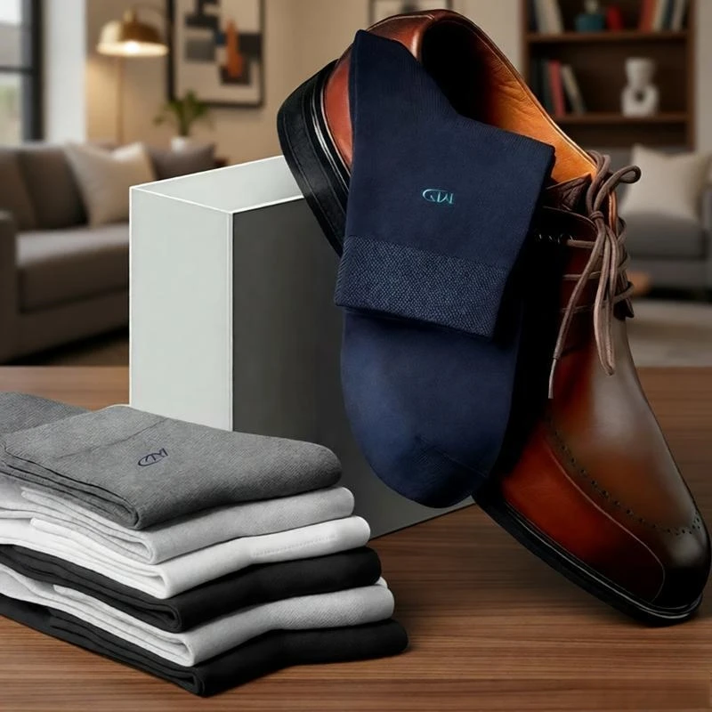 

3/5 Pairs, Men's Casual Business Crew Socks, Simple Office Socks, Soft, Comfortable and Breathable, Thin Socks for Spring/Summer