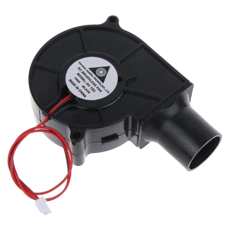 

BBQ Fan Cooling 7530 Air Blower for DC12V 0.3A Brushless 2Pin Connector 2500R Fans 75x75x30mm with Air Duct