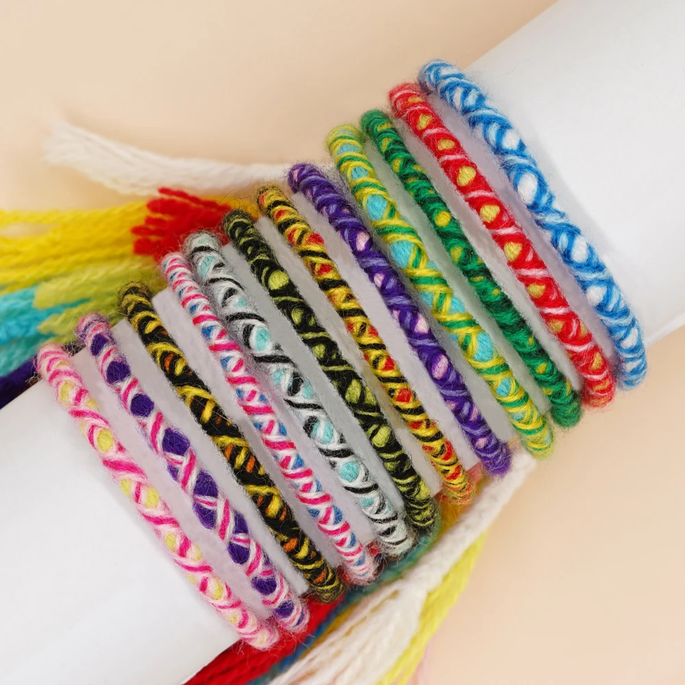 Go2Boho Handmade  Bracelet Tassel Textile Cotton Boho  Weave Rope Bracelets for Women Men Bohemia Accessories Girl Gift Fashion