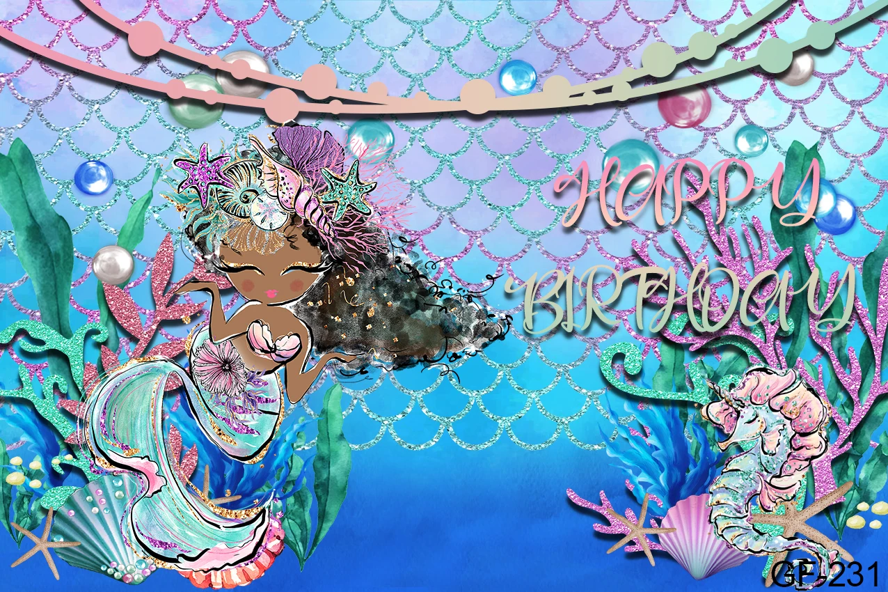 حورية البحر الصغيرة خلفية الديكور للفتيات ، ارييل الأميرة خلفية الصورة ، قذيفة قاع البحر ، الكنز فوتوكدعوة الدعائم ، ملصق ، عيد ميلاد